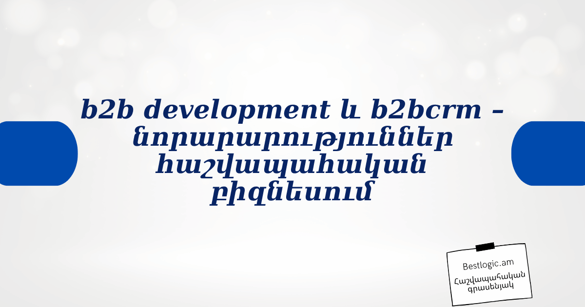 Read more about the article b2b development և b2bcrm – նորարարություններ հաշվապահական բիզնեսում