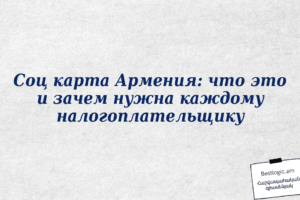 Соц карта Армения: что это и зачем нужна каждому налогоплательщику