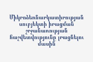 Միկրոձեռնարկատիրության սուբյեկտի իրացման շրջանառության հաշվետվությունը լրացնելու մասին