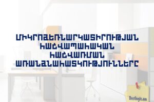 Միկրոձեռնարկատիրության հաշվապահական հաշվառման առանձնահատկությունները